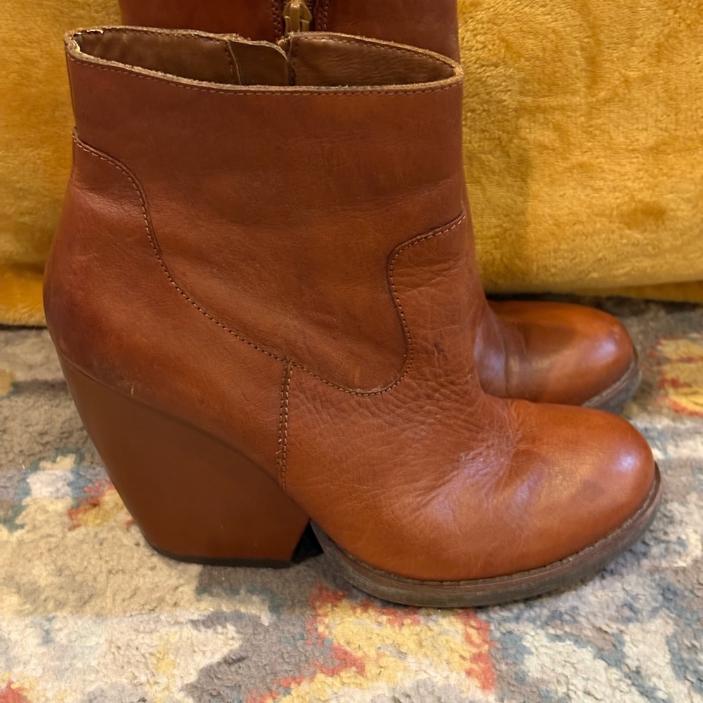 Kork-Ease Tan Leather Ankle Booties